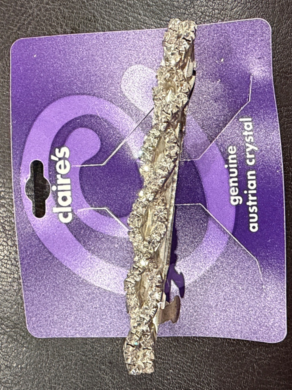 Claire's Silver Crystal Twist Hair Clip